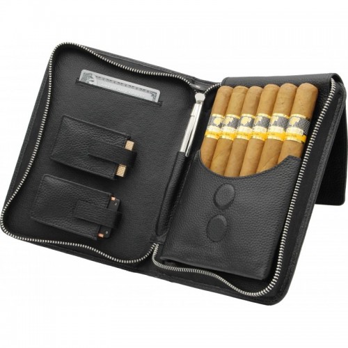 Сигарная сумка из натуральной кожи Аdorini Cigar bag real leather black yarn